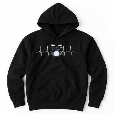 Drum Heartbeat Lifeline Music Lover Gift Drummer Hoodie