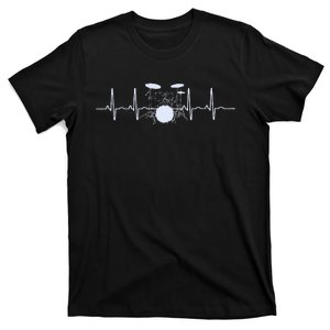 Drum Heartbeat Lifeline Music Lover Gift Drummer T-Shirt