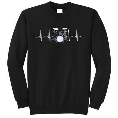 Drum Heartbeat Lifeline Music Lover Gift Drummer Tall Sweatshirt