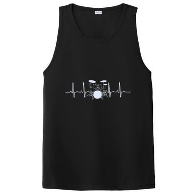 Drum Heartbeat Lifeline Music Lover Gift Drummer PosiCharge Competitor Tank