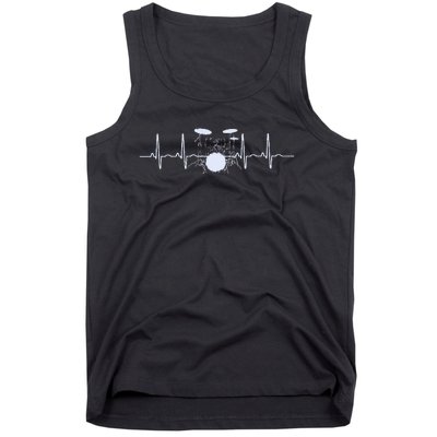 Drum Heartbeat Lifeline Music Lover Gift Drummer Tank Top