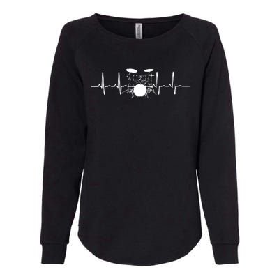 Drum Heartbeat Lifeline Music Lover Gift Drummer Womens California Wash Sweatshirt