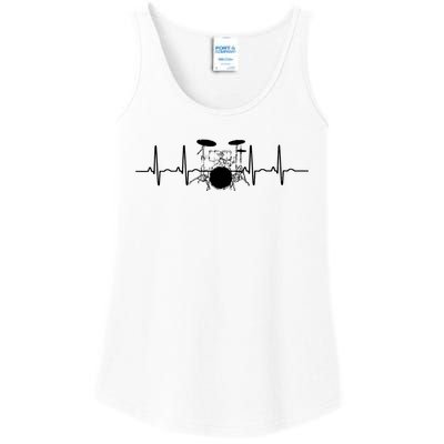 Drum Heartbeat Lifeline Music Lover Gift Drummer Ladies Essential Tank