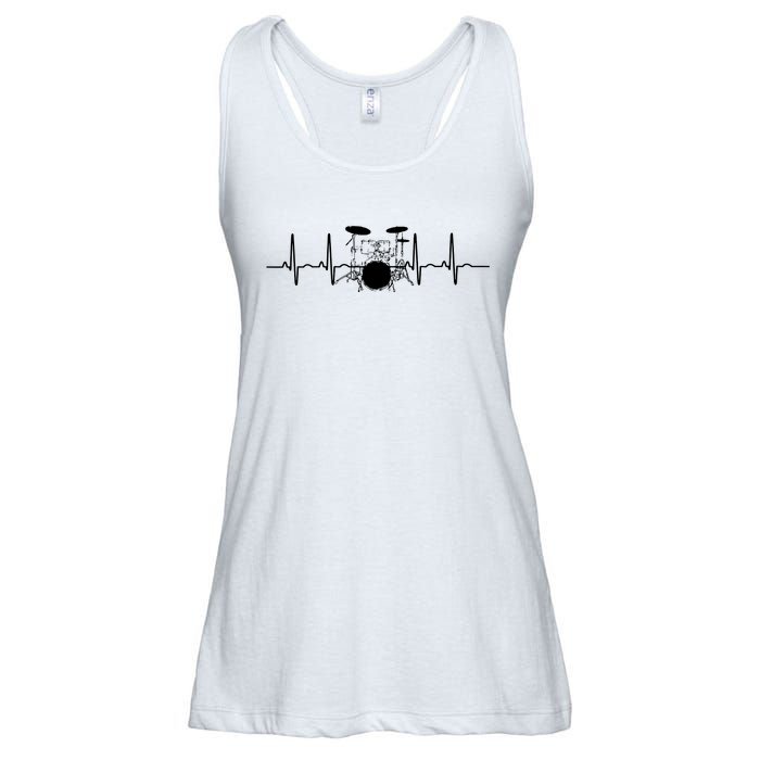 Drum Heartbeat Lifeline Music Lover Gift Drummer Ladies Essential Flowy Tank