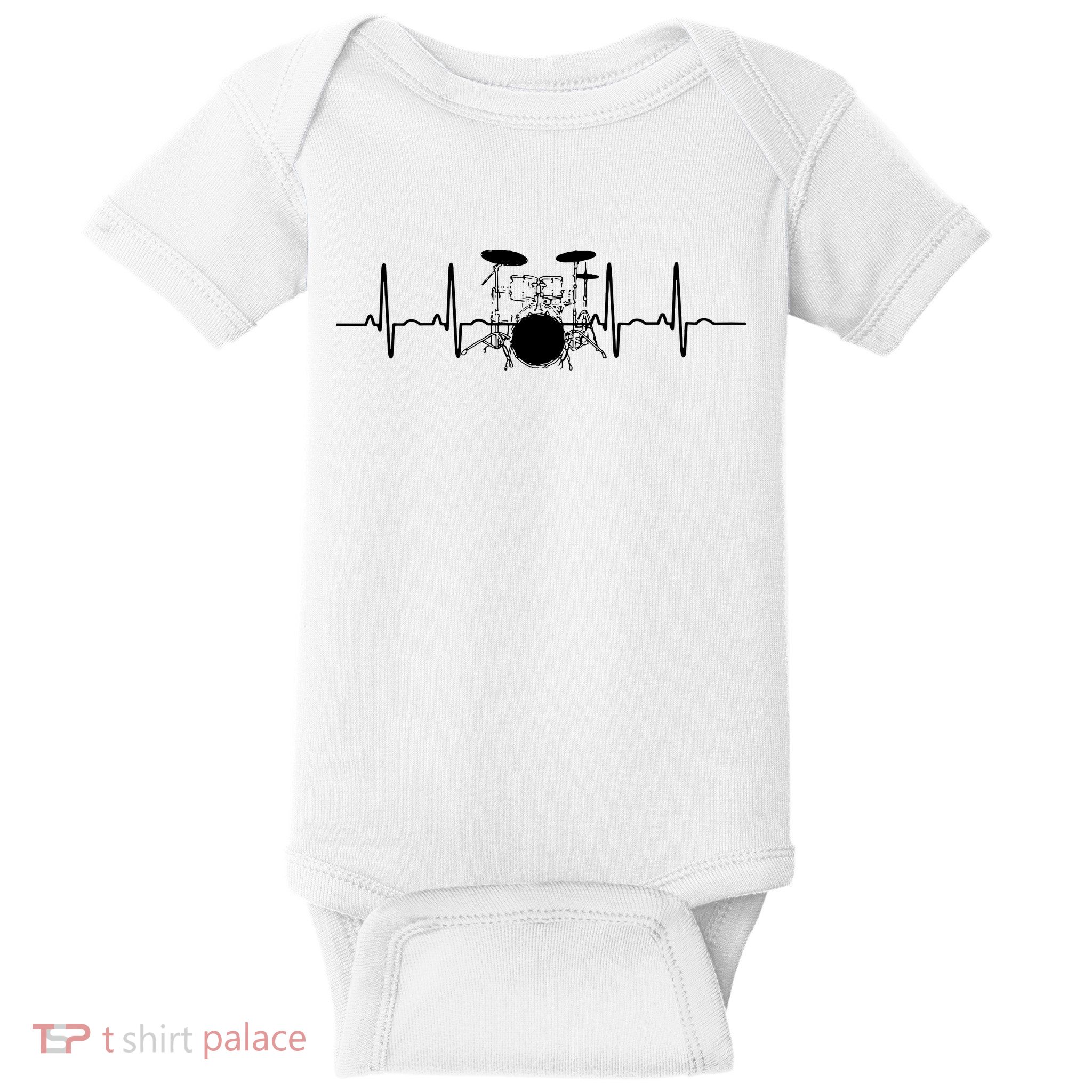 Drum Heartbeat Lifeline Music Lover Gift Drummer Baby Bodysuit