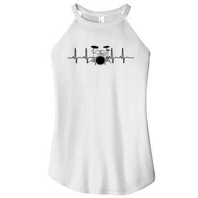 Drum Heartbeat Lifeline Music Lover Gift Drummer Women's Perfect Tri Rocker Tank