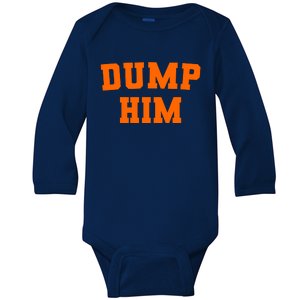 Dump Him Light Blue Orange Meme Iconic Music Baby Long Sleeve Bodysuit