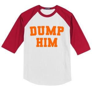 Dump Him Light Blue Orange Meme Iconic Music Kids Colorblock Raglan Jersey