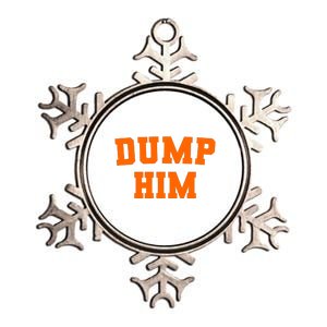 Dump Him Light Blue Orange Meme Iconic Music Metallic Star Ornament