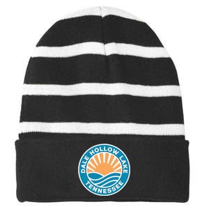 Dale Hollow Lake Tennessee Striped Beanie with Solid Band