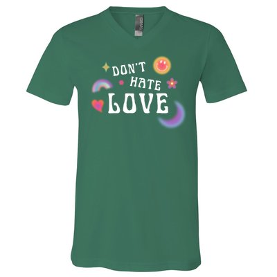 Don't Hate Love Colorful V-Neck T-Shirt