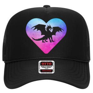 Dragon Heart Love Fantasy High Crown Mesh Back Trucker Hat