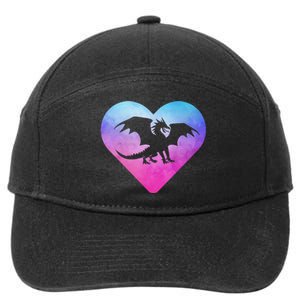 Dragon Heart Love Fantasy 7-Panel Snapback Hat