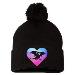 Dragon Heart Love Fantasy Pom Pom 12in Knit Beanie