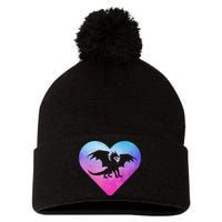 Dragon Heart Love Fantasy Pom Pom 12in Knit Beanie