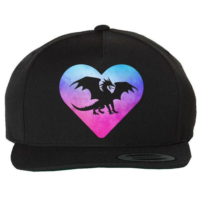 Dragon Heart Love Fantasy Wool Snapback Cap