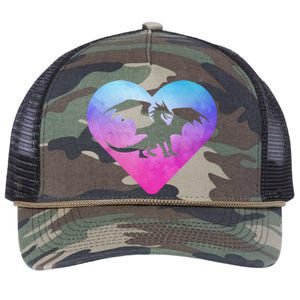 Dragon Heart Love Fantasy Retro Rope Trucker Hat Cap