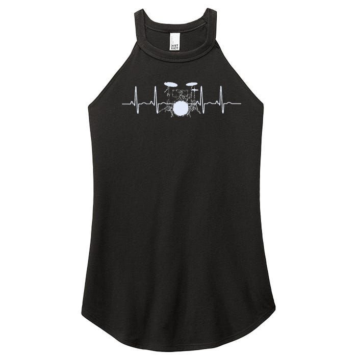 Drum Heartbeat Lifeline Music Lover Gift Drummer Women’s Perfect Tri Rocker Tank