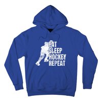 Distressed Hockey Lover Print Eat Sleep Ice Hockey Repeat Gift Hoodie