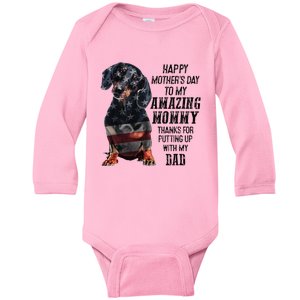 Dachshund Happy Mother's Day To My Amazing Mommy Baby Long Sleeve Bodysuit