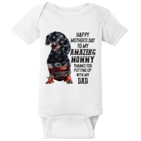 Dachshund Happy Mother's Day To My Amazing Mommy Baby Bodysuit