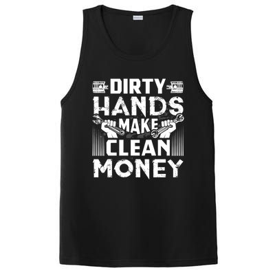 Dirty Hands Make Clean Money Funny Mechanic Gift PosiCharge Competitor Tank