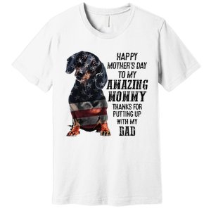 Dachshund Happy Mother's Day To My Amazing Mommy Premium T-Shirt