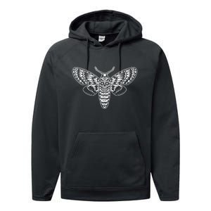 Death Head Moth Performance Fleece Hoodie