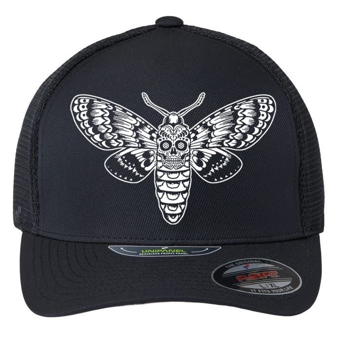 Death Head Moth Flexfit Unipanel Trucker Cap