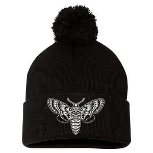 Death Head Moth Pom Pom 12in Knit Beanie