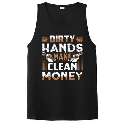 Dirty Hands Make Clean Money Funny Mechanic Gift PosiCharge Competitor Tank