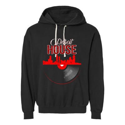 Detroit House Music Vinyl LP Garment-Dyed Fleece Hoodie