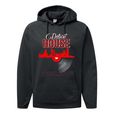 Detroit House Music Vinyl LP Performance Fleece Hoodie