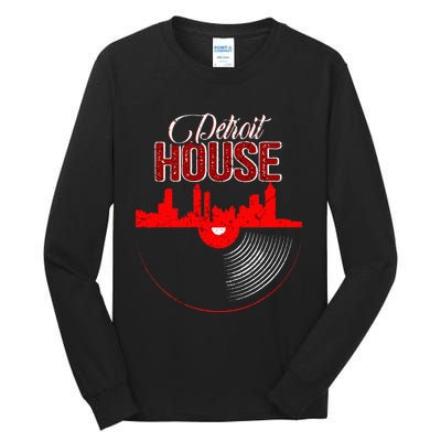 Detroit House Music Vinyl LP Tall Long Sleeve T-Shirt