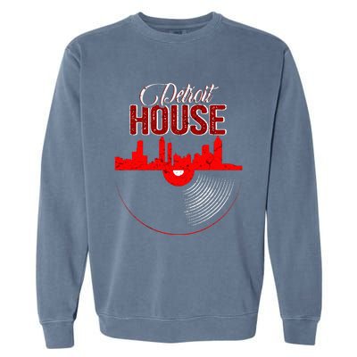 Detroit House Music Vinyl LP Garment-Dyed Sweatshirt