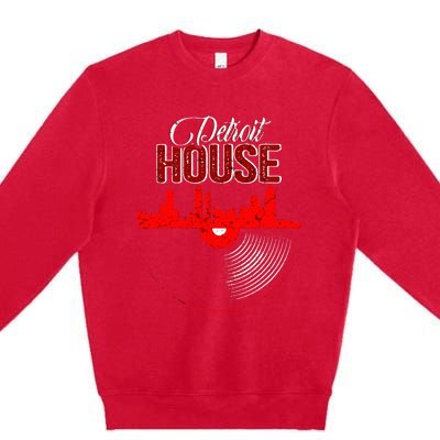 Detroit House Music Vinyl LP Premium Crewneck Sweatshirt