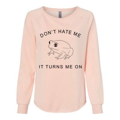 Don’T Hate Me It Turns Me On Funny Frog Meme Womens California Wash Sweatshirt