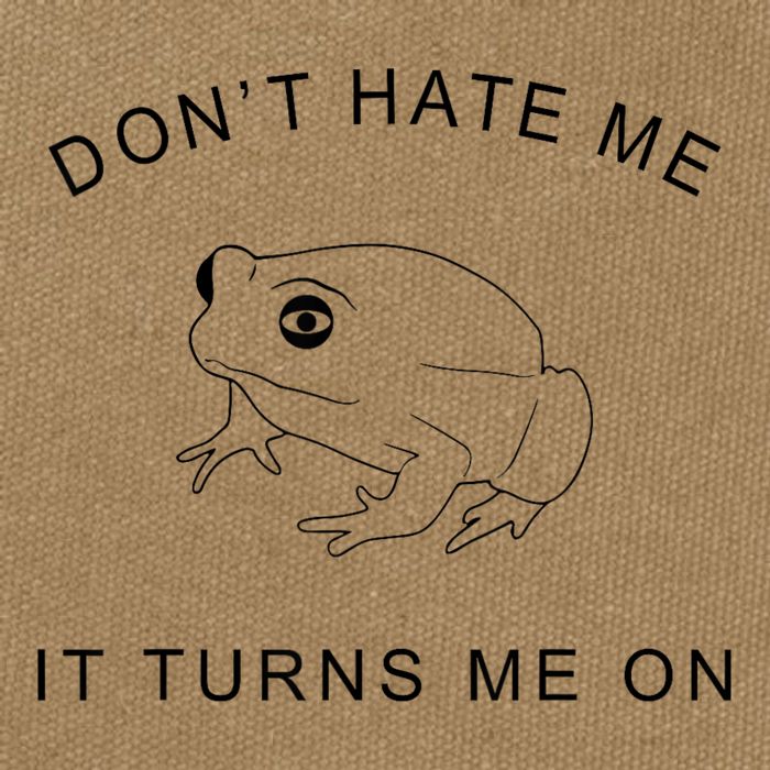 Don’T Hate Me It Turns Me On Funny Frog Meme Cotton Canvas Backpack