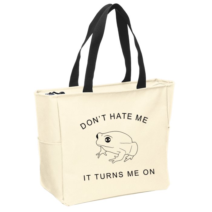 Don’T Hate Me It Turns Me On Funny Frog Meme Zip Tote Bag