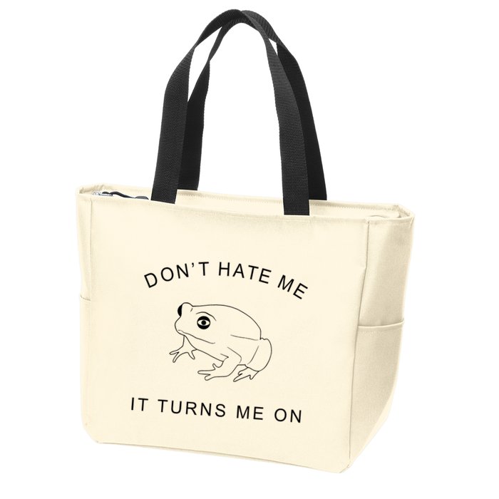 Don’T Hate Me It Turns Me On Funny Frog Meme Zip Tote Bag
