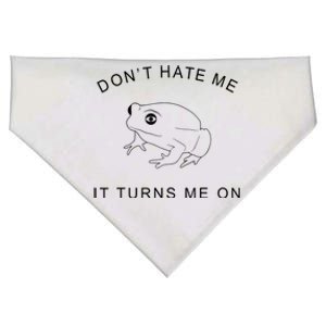 Don’T Hate Me It Turns Me On Funny Frog Meme USA-Made Doggie Bandana