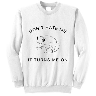 Don’T Hate Me It Turns Me On Funny Frog Meme Sweatshirt