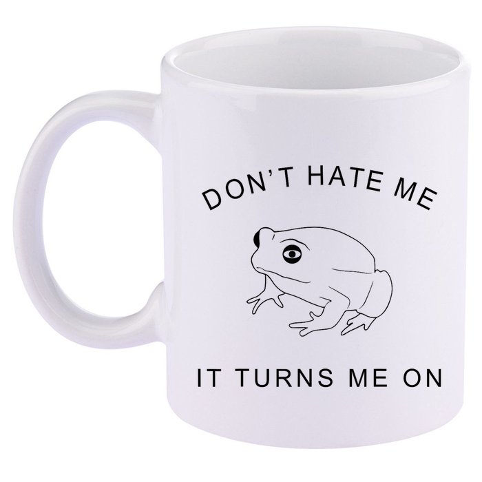 Don’T Hate Me It Turns Me On Funny Frog Meme 11oz C Handle Ceramic Mug