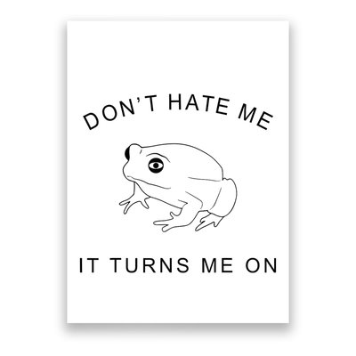 Don’T Hate Me It Turns Me On Funny Frog Meme Poster