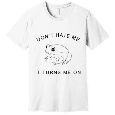 Don’T Hate Me It Turns Me On Funny Frog Meme Premium T-Shirt