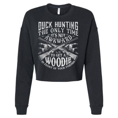 Duck Hunting Men Women Funny Hunter Friends Cropped Pullover Crew