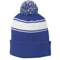 Don't Hate Me Because I'm A Little Cooler Stripe Pom Pom Beanie