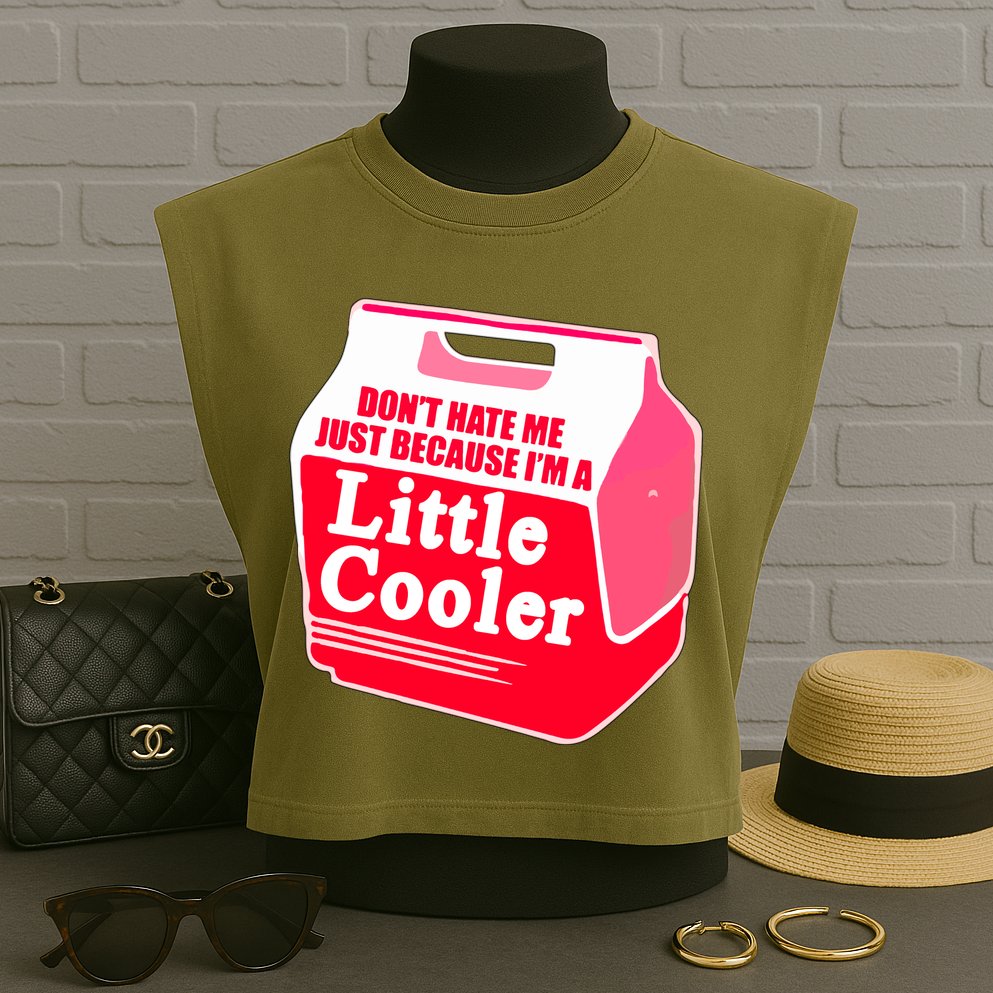 Don't Hate Me Because I'm A Little Cooler Garment-Dyed Women's Muscle Tee