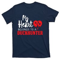 Duck Hunting My Heart Belongs To A Duckhunter Gift Wife Mom T-Shirt