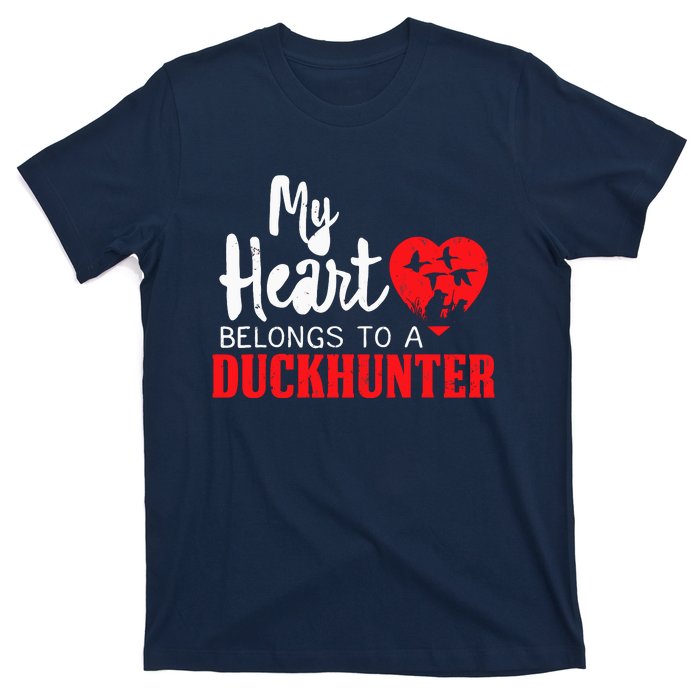 Duck Hunting My Heart Belongs To A Duckhunter Gift Wife Mom T-Shirt